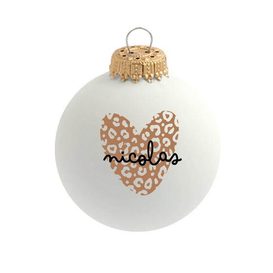 Boule de Noël personnalisable Coeur léopard Atelier Wagram x Baubels.