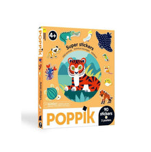  Boîte Poppik 90 stickers "Animaux Sauvages" avec 3 posters pour enfants