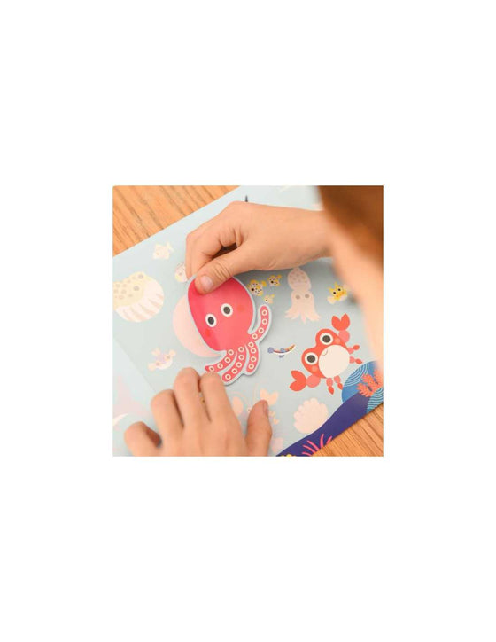 Boîte Poppik 90 stickers "Animaux Sauvages" avec 3 posters pour enfants