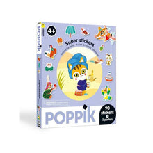  Boîte Poppik 90 stickers "Autour du Monde" pour enfants avec 3 posters