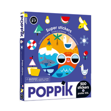  Boîte Poppik 500 stickers "Couleurs et Formes" avec poster XXL pour enfants