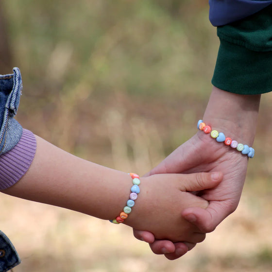 Bracelet BIG BRO en perles multicolores avec cœurs bleus – cadeau pour grand frère