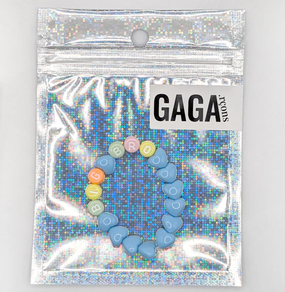 Bracelet BIG BRO en perles multicolores avec cœurs bleus – cadeau pour grand frère