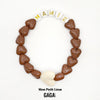 Bracelet cœurs marron message Mamie Mama Bisou cadeau femme