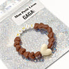Bracelet cœurs marron message Mamie Mama Bisou cadeau femme