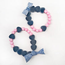  Bracelet enfant Best Sister GAGA Kids avec perles roses et cœurs en velours gris
