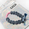 Bracelet enfant Best Sister GAGA avec perles roses et cœurs en velours gris
