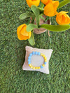 Bracelet enfant Fils à Maman avec cœurs bleu pastel et perles jaunes – GAGA