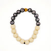 Bracelet enfant Grand frère GAGA perles beige mat et noires