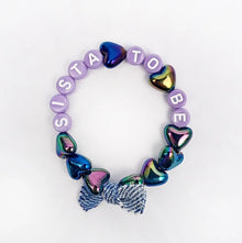  Bracelet enfant Sista to be GAGA Kids en perles lavande et cœurs holographiques