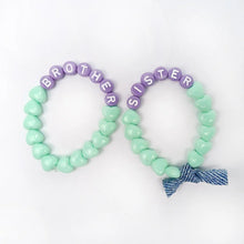  Bracelet enfant GAGA Kids Sister en perles lavande et cœurs vert pastel