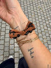 Bracelet MAMA GAGA maxi cœurs noirs ou rouges avec nœud léopard