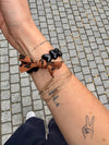 Bracelet Maman – perles cœur noir et nœud léopard – Gaga