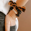 Bracelet GAGA maxi cœurs écru, noir ou rouge avec nœud léopard