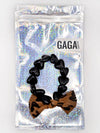 Bracelet GAGA maxi cœurs écru, noir ou rouge avec nœud léopard
