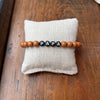 bracelet Papa perles marron cognac noir cadeau papa bracelet homme gaga original