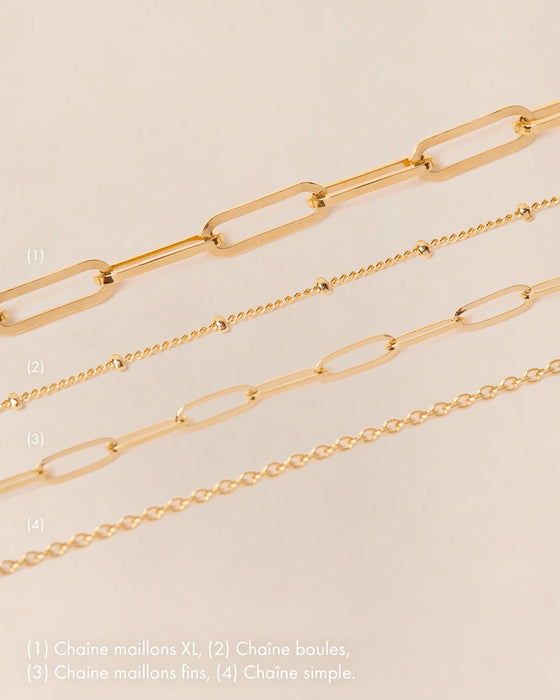 Bracelet maillons XL doré à l’or fin Emoi Emoi – bijou élégant pour femme
