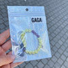 Bracelet MAMA avec perles violettes et cœurs jaune pastel – GAGA Kids