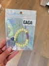 Bracelet MAMA avec perles violettes et cœurs jaune pastel – GAGA Kids