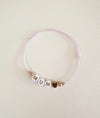 Bracelet MUM maman cordon rose cœur doré Mini Galaxie