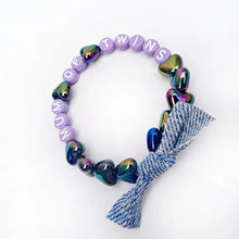  Bracelet Mum of Twins GAGA Kids avec perles lavande et cœurs holographiques