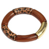 Bracelet femme léopard marron et doré effet écaille bijou tendance