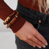Bracelet femme léopard marron et doré effet écaille bijou tendance