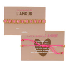  Bracelet perlé cœur rose Atelier Wagram sur carte cadeau – bijou amour à offrir