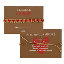  Bracelet perlé cœur rouge Atelier Wagram sur carte cadeau – idée cadeau amour