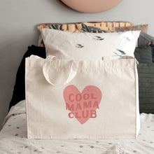  Grand cabas en toile écrue imprimé rose "Cool Mama Club" – sac stylé et pratique pour maman moderne – Breizh Club