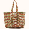 Cabas Samba Apaches Collections motif Pop Corn Olive – sac matelassé original en coton