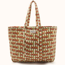  Cabas Samba Apaches Collections motif Pop Corn Olive – sac matelassé original en coton