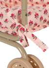 Caddy de courses pour poupées Rosie Rose Konges Slojd en métal avec tissu fleuri