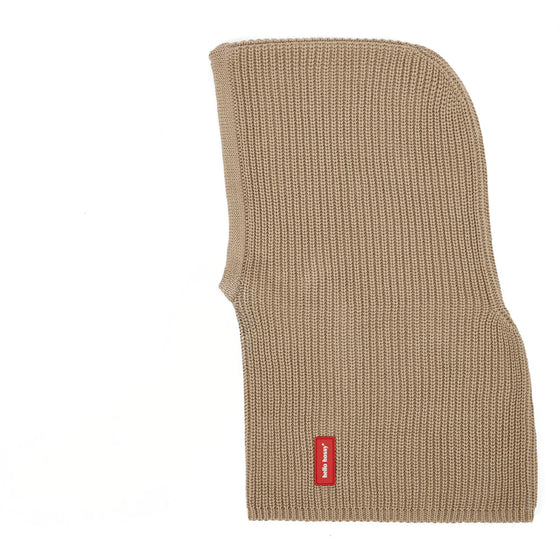 Cagoule enfant Hello Hossy Hoody Latte en tricot beige chaud