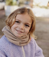 Cagoule enfant Hello Hossy Hoody Latte en tricot beige chaud