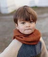 Cagoule enfant Hello Hossy Hoody Nut en tricot marron caramel chaud