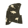Cagoule polaire enfant Tavi Dino Silhouette Konges Sløjd vert kaki dinosaures