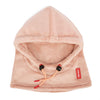Cagoule enfant Hello Hossy Warmy Pink en polaire douce avec cordons ajustables