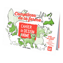  Cahier de dessin animé Comptines de la Ferme Editions Animées et Blink Book.