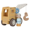 Camion-grue en bois Little Dutch avec figurine – jouet d’imitation construction