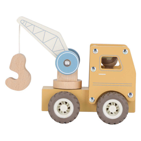 Camion-grue en bois Little Dutch avec figurine – jouet d’imitation construction