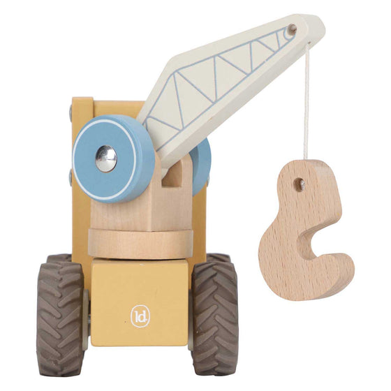 Camion-grue en bois Little Dutch avec figurine – jouet d’imitation construction