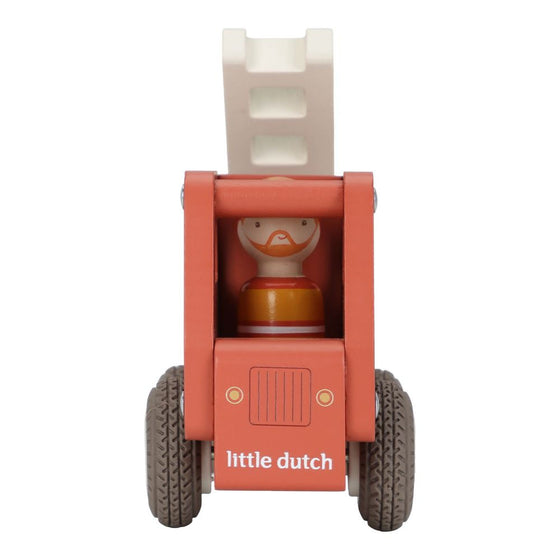 Camion de pompier en bois Little Dutch – jouet premier âge avec figurine