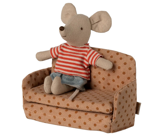 Canapé-lit pour souris Maileg à pois – Mobilier miniature pour maison de poupée