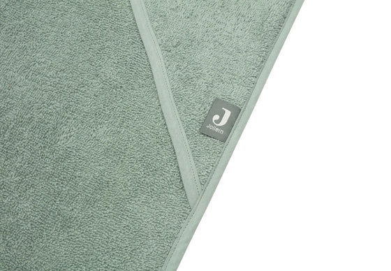 Cape de bain bébé en éponge vert cendré 100 cm - Jollein