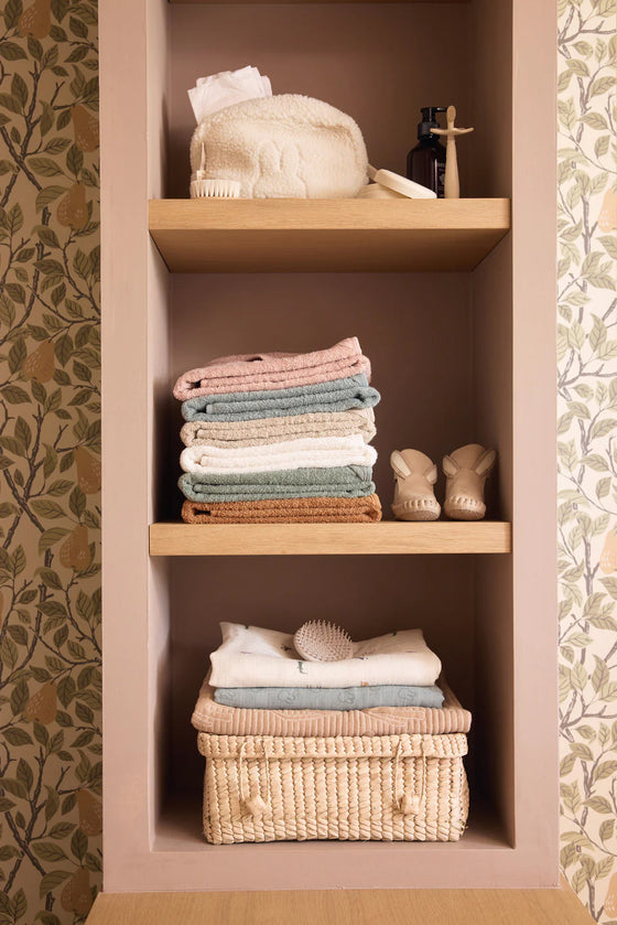 Cape de bain bébé en éponge rose 100 cm Wild Rose - Jollein