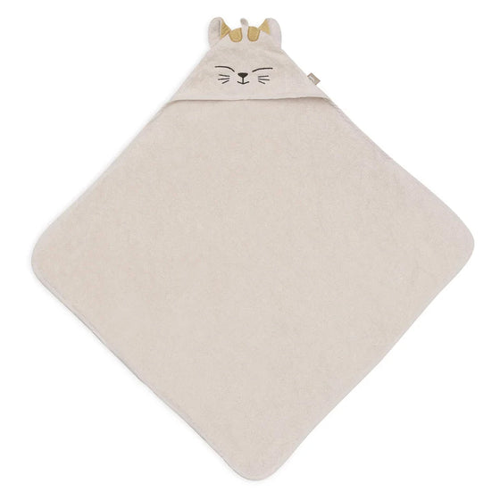 Cape de bain bébé Charlie Cat en éponge beige - Jollein