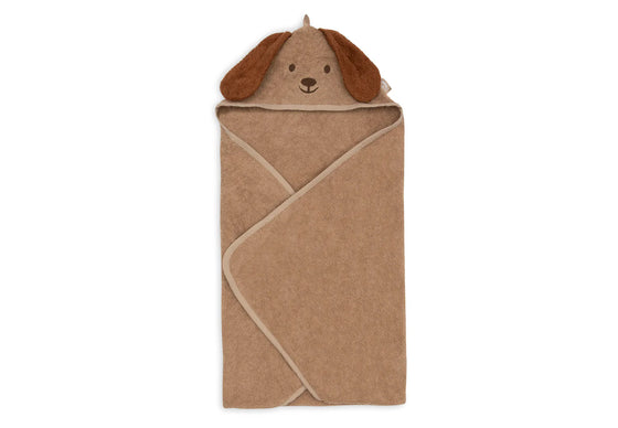 Cape de bain bébé Diego Dog en éponge marron - Jollein