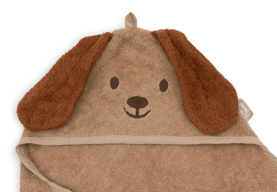 Cape de bain bébé Diego Dog en éponge marron - Jollein