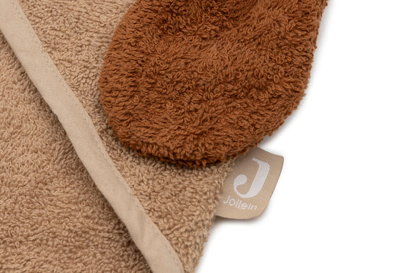 Cape de bain bébé Diego Dog en éponge marron - Jollein